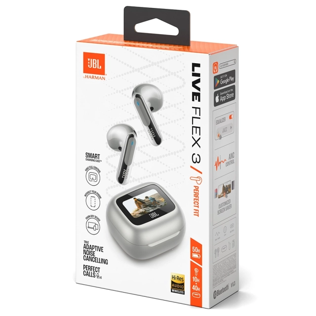 Słuchawki bezprzewodowe JBL Live Flex 3 [kolor srebrny]